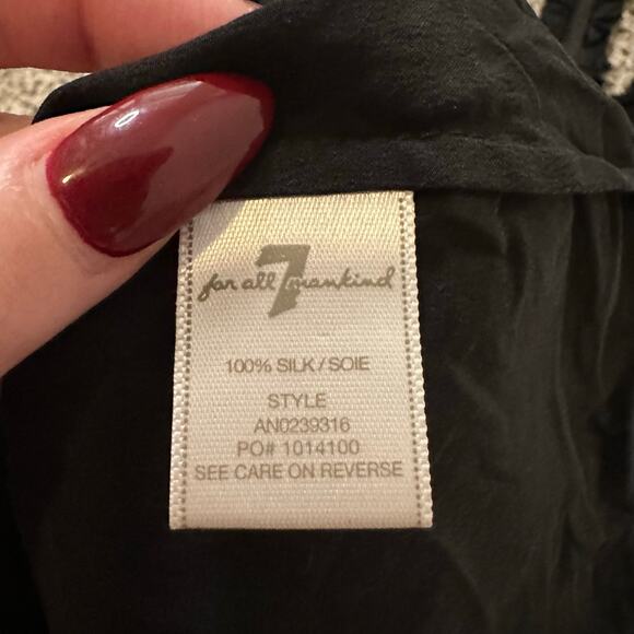 7 For All Mankind black silk tank top size M - Picture 7 of 14